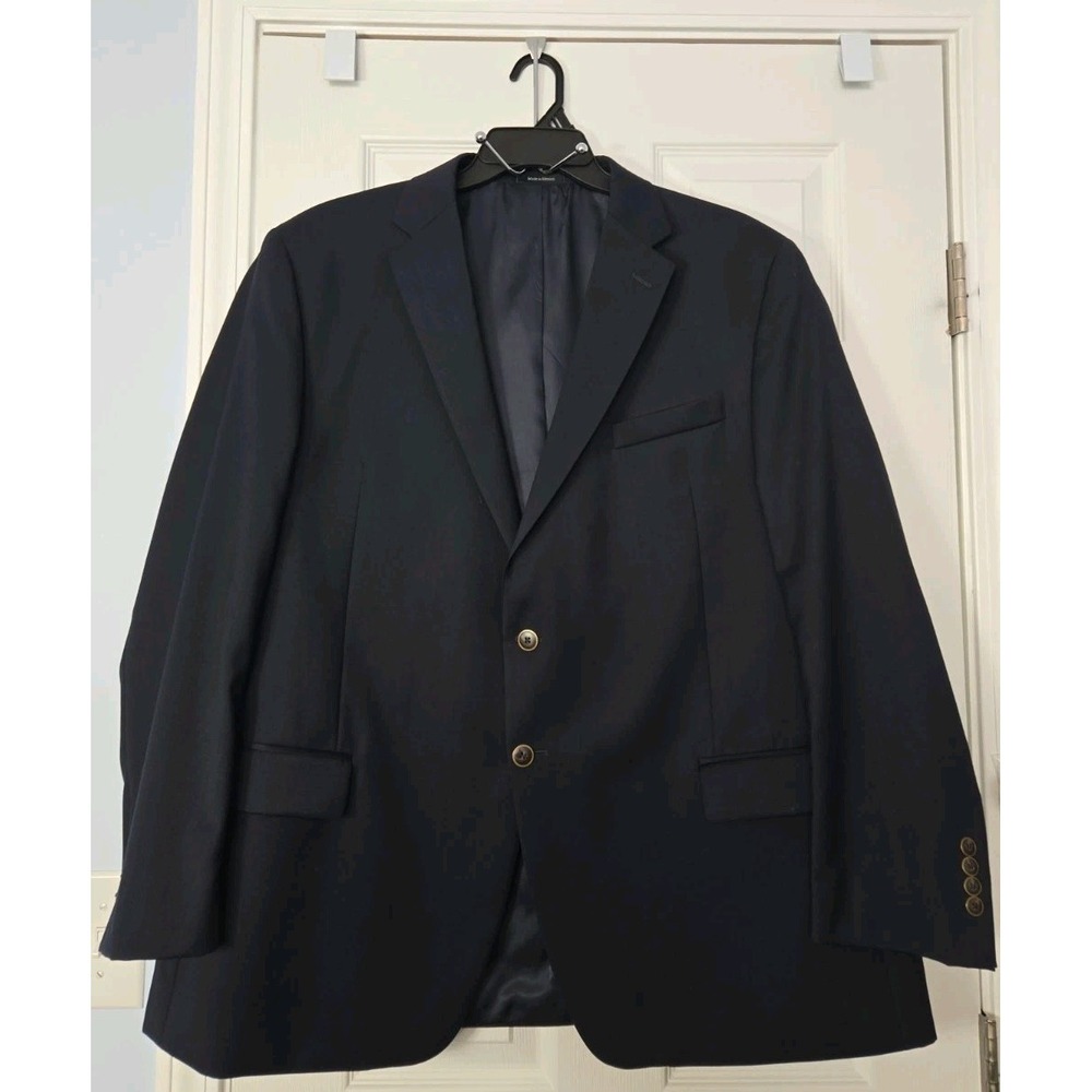 Joseph Feiss Gold Men 46R Executive Fit Classic Navy Wool Blazer Sport Coat‎